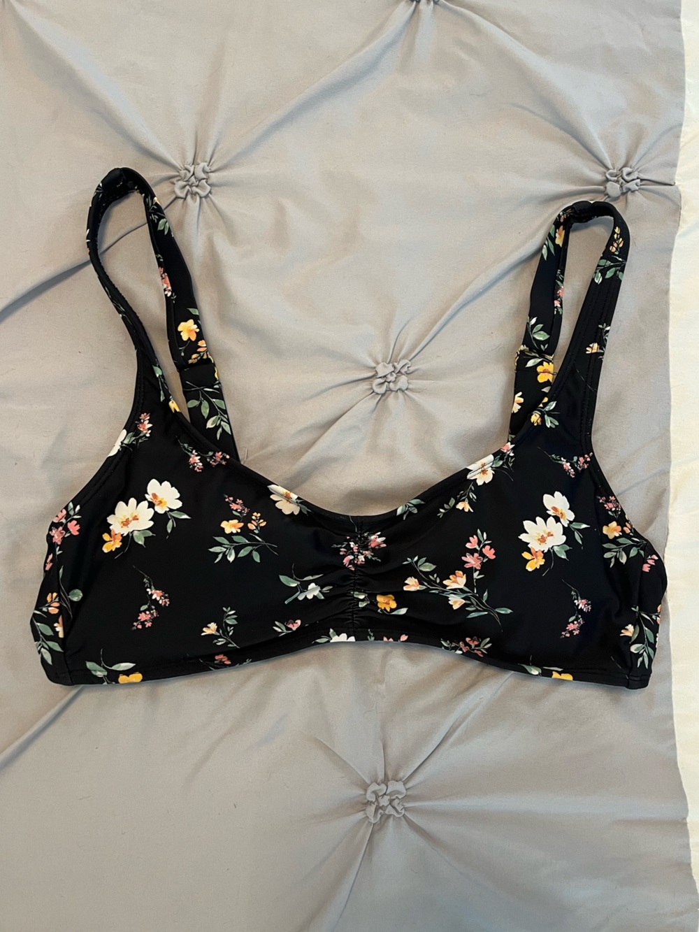 Floral Black Bikini Top – Women’s